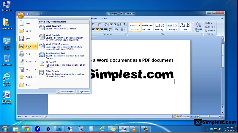 how to save word as pdf file